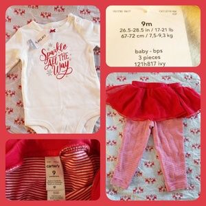 Baby Girl Red &white  2pc holiday outfit